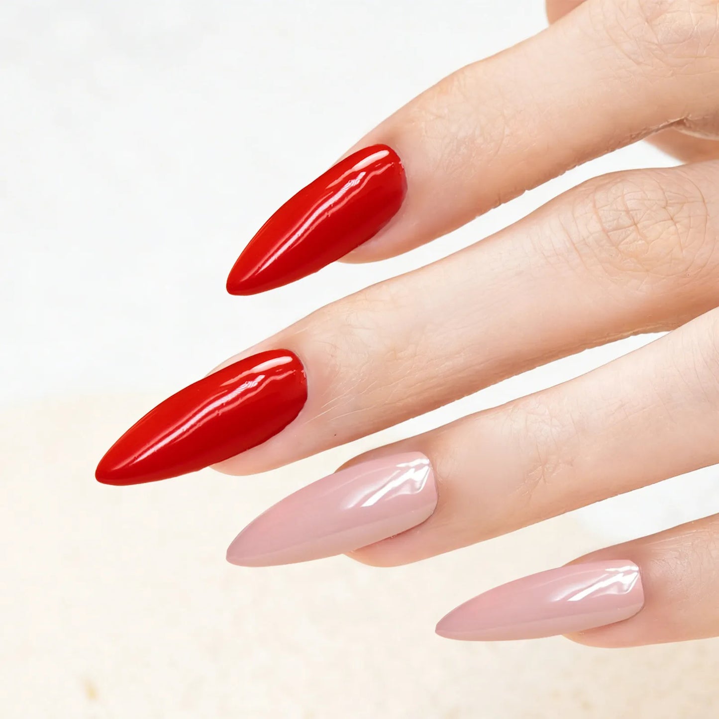 BUBU CANDY 2-Pack Gel Polish (Classic Red & Nude, HEMA-Free, 15ml x2, DIY Home Use Gel Nail Polish - Non-Toxic, Long-Lasting Nude Shades