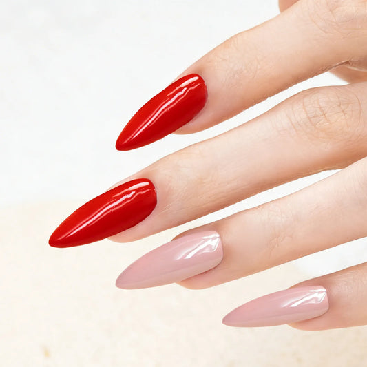 BUBU CANDY 2-Pack Gel Polish (Classic Red & Nude, HEMA-Free, 15ml x2, DIY Home Use Gel Nail Polish - Non-Toxic, Long-Lasting Nude Shades